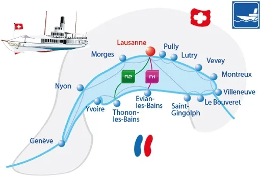 Plan d'accès en bateau