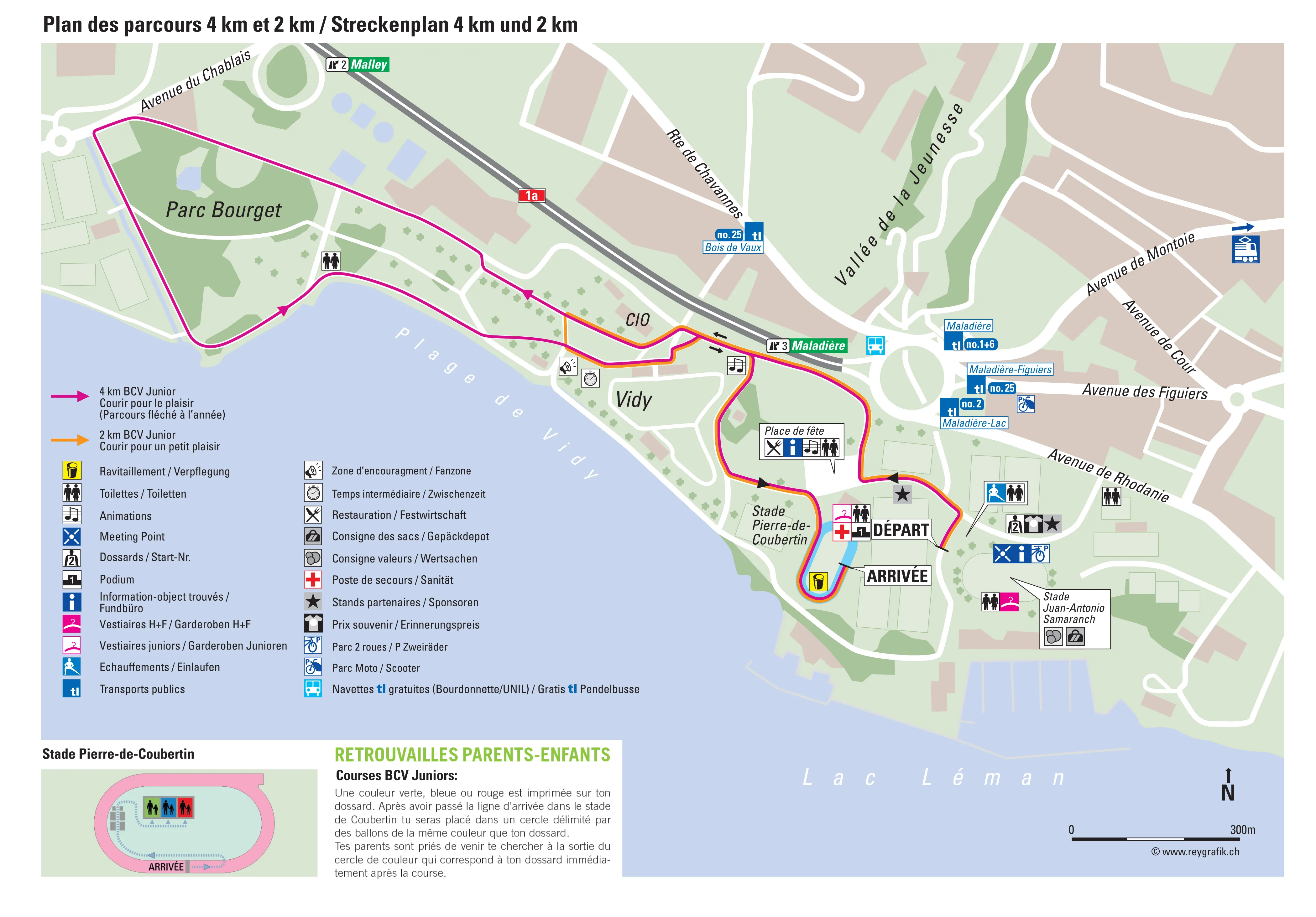 Parcours courir pour le plaisir 2 KM et 4 KM